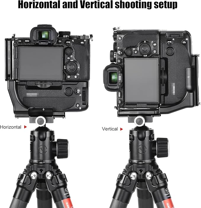 SUNWAY L-Bracket for Sony a7r V/a1/a7s3/a9 ii/a7r iv Camera with Vattery Grip VG-C4EM, Arca Swiss Quick Release L Plate, PSL-a7rvg