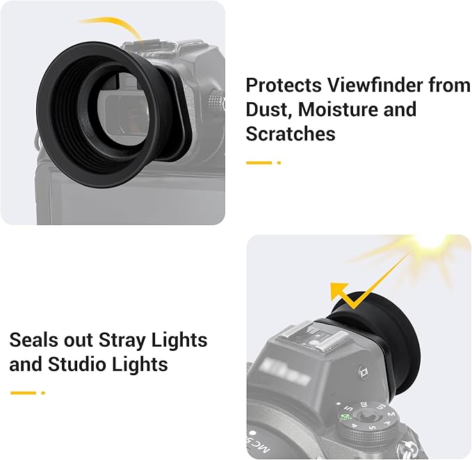 Kiwifotos Soft Round Shape Eyecup Eye Cup Eyepiece for Nikon Z6 III Z6 II Z7 II Z5 II Z6III Z6II Z7II Z5II Z6 Z7 Z5 Mirrorless Cameras, Replace Nikon DK-29 Eyecup, Extended Viewfinder Protection Cover