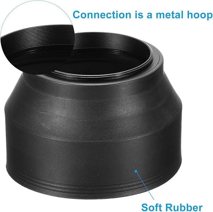 PATIKIL 49mm Camera Lens Hood, Rubber Collapsible Lens Protector Anti-Reflection Blocks Excess Sunlight Enhance Camera Photography and Video for Nikon, for Fujifilm, for Pentax, for Leica