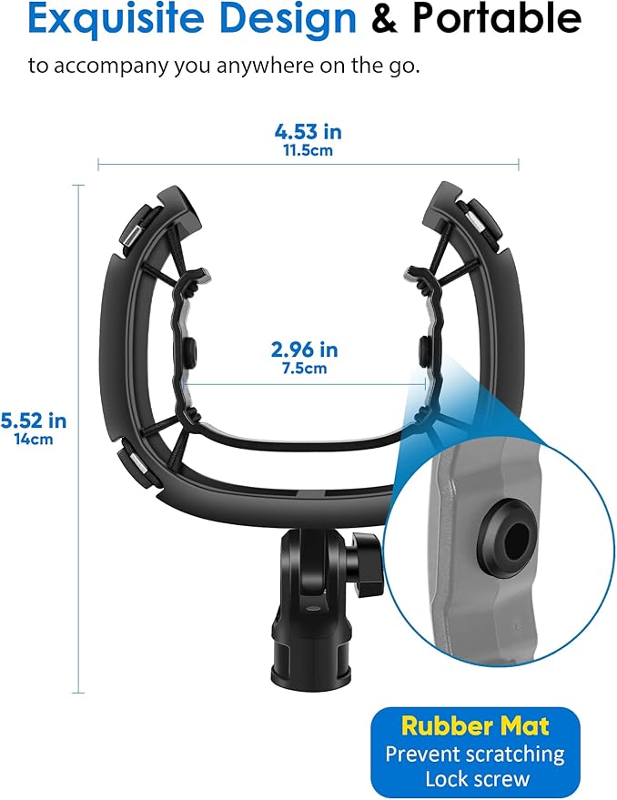 Wave Shock Mount, [Custom Built for Wave Mic] Anti-Vibration Suspension Shock Mount Holder Clip Compatible with Elgato Wave:1 and Wave:3 Microphones