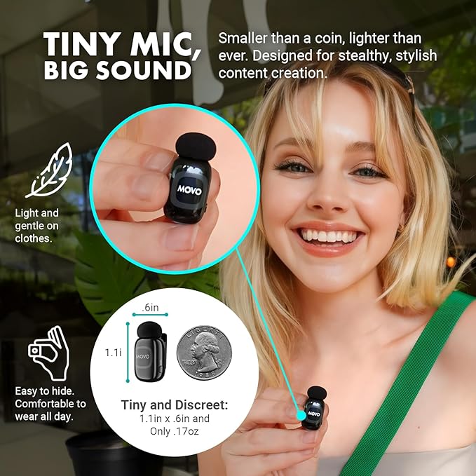 Movo iVlogger-PRO Wireless Vlogging Kit for iPhone/Android - YouTube Starter Kit with Wireless Microphone and LED Light for Content Creators