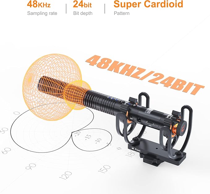 COMICA VM30 Shotgun Microphone with Wireless Modes, USB C Digital Output, 75/150Hz, Super-Cardioid Universal Camera Microphone for Filmmakers, Vloggers - Wireless Mic for Camera, Smartphone, and PC