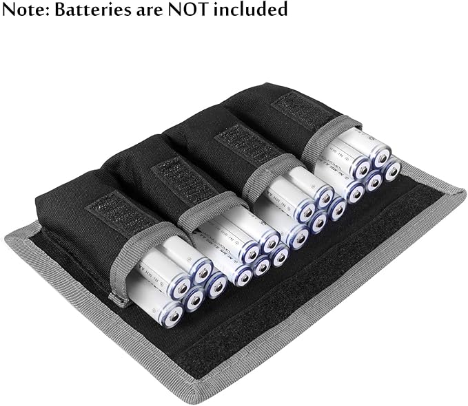 Meking 2 Pcs DSLR Battery Case Holder Storage Bag (4 Pocket) for AA/AAA Battery and LP-E6 LP-E8 LP-E10 LP-E12, EN-EL14 EN-EL15, NP-FW50 NP-F550 NP-FM500H (Gray+Blue)