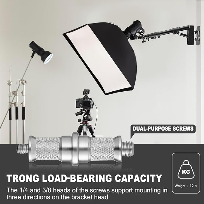 LOMTAP Ring Light Wall Mount Adjustable 45.7" Boom Arm Stand for Photography Lighting Studio, Camera Triangle Wall Mount, Sturdy Alloy Support for Salon, Tatto Light, Barber Shop, Strobe