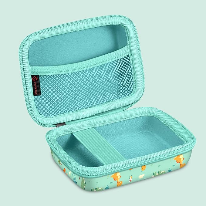 FINTIE Kids Camera Case Compatible with Goopow/Seckton/Dylanto/Mgaolo/Masterbee/CIMELR/Desuccus Kids Digital Camera Toys, Children Carrying Bag, Birthday Festival Gift, Dinosaur