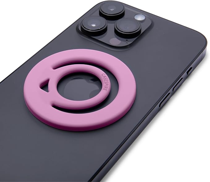 Dual-Sided Magnetic Silicone Phone Grip for iPhone Pro Max and for MagSafe-Compatible Phone Cases (Pink)