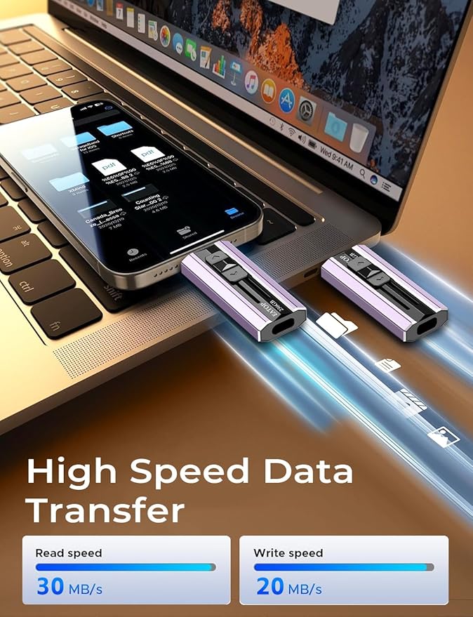 EATOP 256GB Flash Drive Intended for iPhone iPad, Memory Stick Storage for Photos and Videos Backup, Compatible with iPhone iPad Android PC, Plug and Play, No Application Required (Purple)