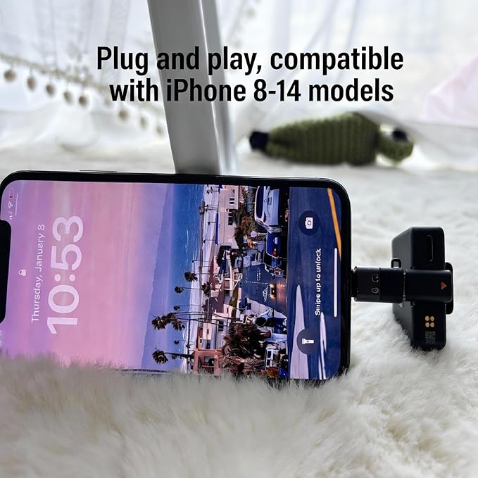 USB C Adapter for Lightning Port Devices for DJI Mic Mini, Fast Charging, for iPhone 8-14,Smartphone/PC/Mac ConnectorWireless Microphone Receiver Audio Accessories (2Pack)