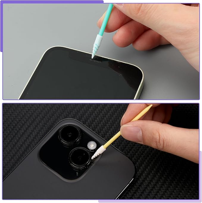 Chinco 200 Pieces Cleaning Swab Sticks Sponge Foam Tip Swabs for Inkjet Printer, Print Head, Camera, Optical Lens, Optical Equipment (Multicolor)