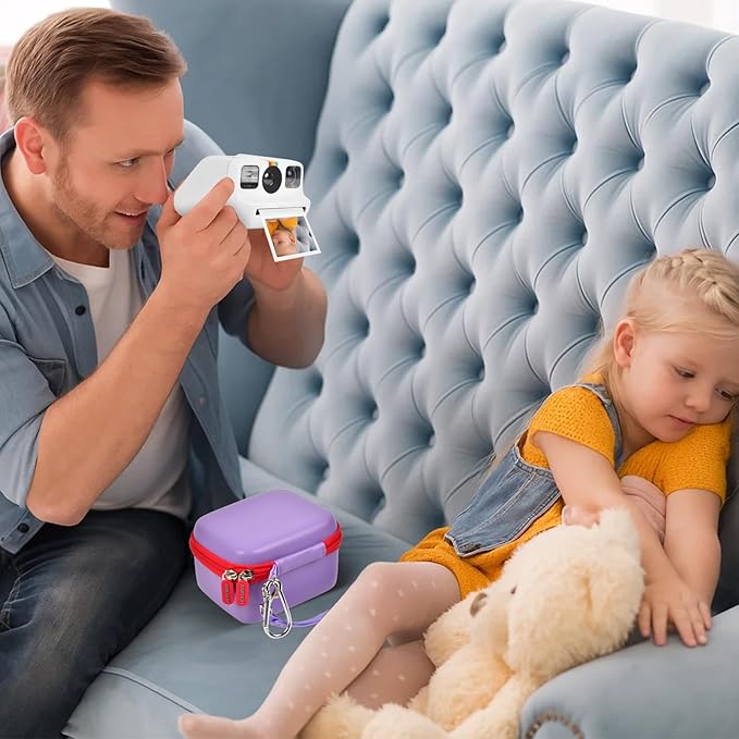 ANKHOH Digital Camera Case for Polaroid Go Generation 2 Gen 2/9035/9071/9070 Instant Mini Camera, Instax Film Cameras Storage with Mesh Pocket for Photo, Stickers (Box Only) (Purple)