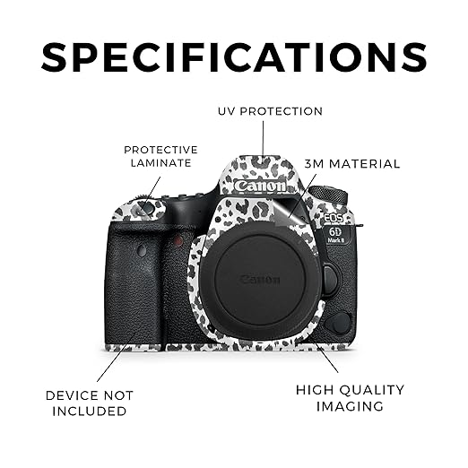 Glossy Glitter Camera Skin Compatible with Canon EOS 6D Mark II Camera (2017) - Snow Leopard Print - Premium 3M Vinyl Protective Wrap Decal Cover - Easy to Apply | Crafted in The USA by MightySkins