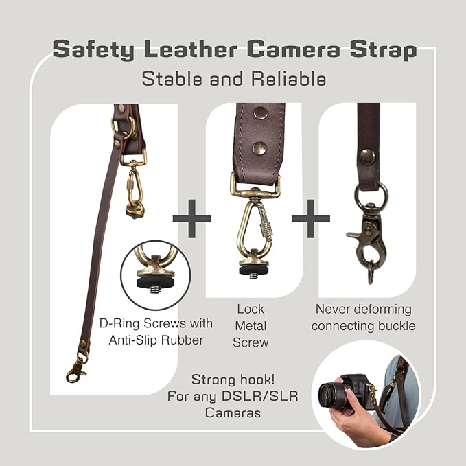 Leather Camera Harness for 1 Camera,Single Camera Strap for Photographers,Camera Shoulder Strap Quick Release DSLR