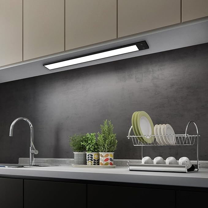 Under Cabinet Lights,LED Closet RGB Light with Color Changing Rechargeable Battery Operated Under Counter Lighting with Remote Control for Kitchen, Bedroom, TV Back