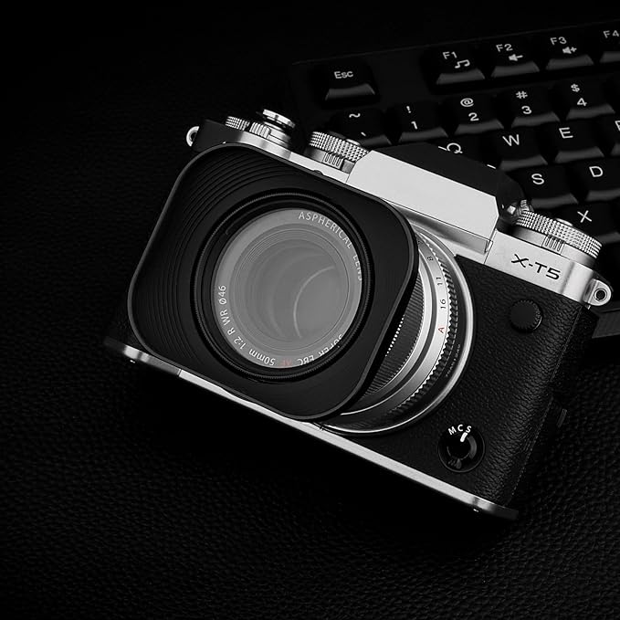Haoge LH-X50 Bayonet Square Metal Lens Hood for Fujifilm Fuji Fujinon XF 50mm F2 R WR Lens on X-Pro2 X-Pro1 X-T2 X-T1 X-T20 X-T10 X-E2S X-A5 X-A20 X-E3 X-H1