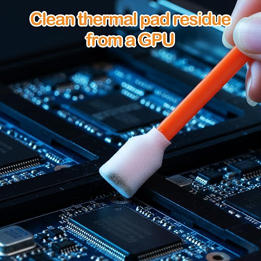 500 Pack Cleaning Swabs 5.1 Inch, Rectangular Foam Tips Sponge Sticks Sturdy Foam Cleaning Swabs for Printer, Electronics, Camera, Optical Lens, Sewing Machine(Orange)