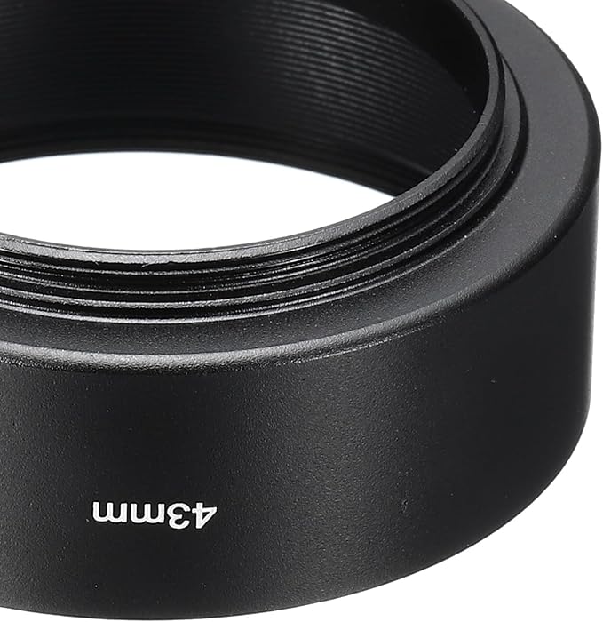 PATIKIL 43mm Lens Hood, Standard Focus Frosted Surface Anti-Reflective Inside Hood for Camera Lens, Black for Nikon, for Fujifilm, for Pentax, for Leica