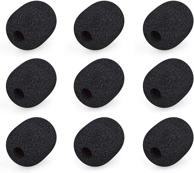 9 Pcs Mini Wireless Foam Microphone, Lavalier Microphone Sponge Mini Foam Cover Set to Reduce Plosive and Better Highlight the Vocals, Washable and Windproof Wind Screen