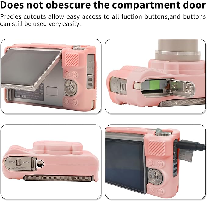 SX740 Camera Case, SX740 Camera Cover Silicone Sleeve Protective Case, Anti-Scratch Soft Camera Body Skin for Canon PowerShot SX740/SX730 HS Digital Camera,Pink Rose