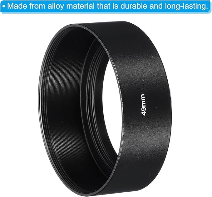 PATIKIL 49mm Lens Hood, Standard Focus Frosted Surface Anti-Reflective Inside Hood for Camera Lens, Black for Nikon, for Fujifilm, for Pentax, for Leica