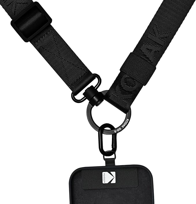 KODAK Multi-Purpose Camera Strap (Black) - Quick-Detach System, Lightweight, Durable Metal Swivels, Multiple Usages, SLR Cameras, Compact Cameras, Smart Phones