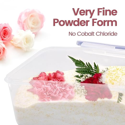 5lbs Silica Gel Flower Drying, Reusable Flower Preservation Kits, Silica Sand Flower Drying Kits with Airtight Container, Gloves, Brush, Safety Goggles for DIY Wedding Bouquet Preservation