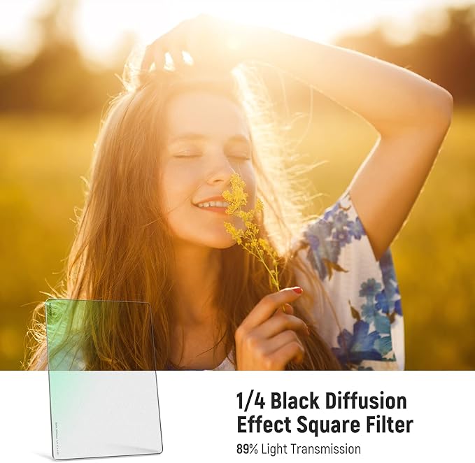 NEEWER 1/4 Black Diffusion Effect 4"x5.65" Cinema Square Filter (Rectangular) with HD Optical Glass Compatible with Tilta Compatible with SmallRig Matte Box for Dreamy Cinematic Photo Videography