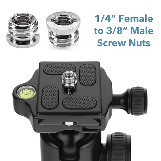 Homeet 8PCS 1/4 Inch to 3/8 Inch Male Camera Screw Mount Adapter, 1/4 in to 1/4 in Tripod Screw Adapter, and 1/4 in Female Thread to 3/8 in Male Thread Screw Nut for Camera/Tripod/Monopod