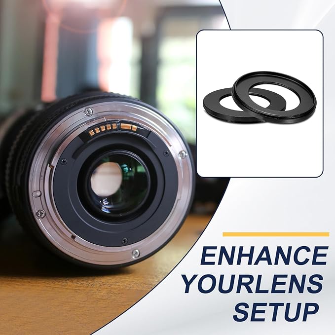 PATIKIL Step Down Ring Adapter 58mm to 58mm, 2 Pcs Filter Step-Down Rings Camera Lens Filters Metal Ring Digital for ND IR DSLR Lenses, Black