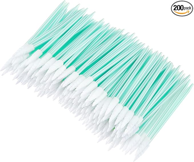 Chinco 200 Pieces Cleaning Swab Sticks Sponge Foam Tip Swabs for Inkjet Printer, Print Head, Camera, Optical Lens, Optical Equipment (Green)