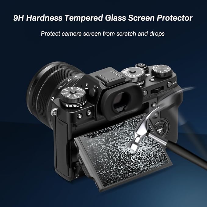kinokoo Screen Protector for Leica D-LUX 8 /D-LUX 7 Digital Camera, 0.25mm 9H Hardness Tempered Glass Film D LUX8 D LUX 7 D-LUX Type 109 /C-LUX/V-LUX 5 - Bubble-free/Anti-scratch(2 packs)