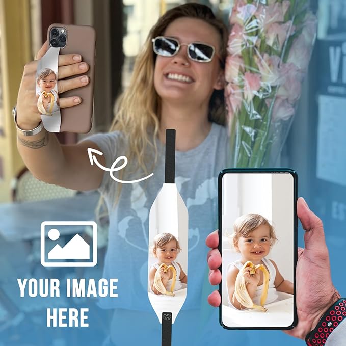 Switchbands Universal Phone Grip Strap – Customizable Phone Holder for Hand, Wireless Charging Safe Phone Handle Grip, Reuseable Phone Strap for iPhone, Samsung & Android Cases - Color Custom