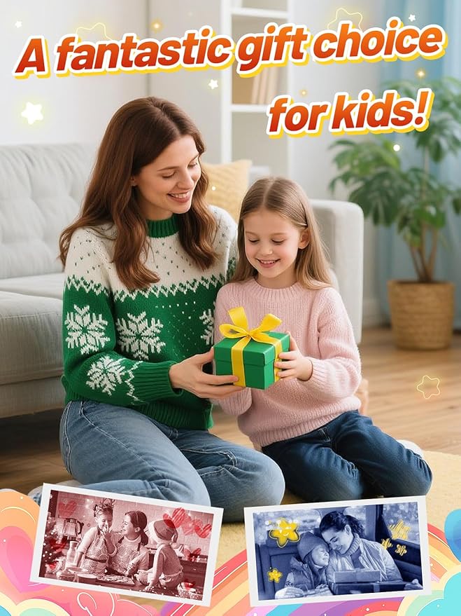 12 Rolls 3-color Kids Camera Paper Roll Refill - Color-Developing Red Green Blue, Thermal Instant Camera Photo Printer for 4 5 6 7 8 9 10 Year Old Girls Boys Birthday Gifts