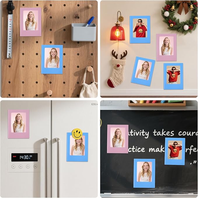 12Pack Magnetic Picture Frame, Mini Picture Magnets 2.5x3.5 inches Picture Frame for Refrigerator, Small Size Magnetic Photo Frames, Magnetic Photo Frames for Refrigerator, School, Office(Photo Size-3.3 x2.1 inches)