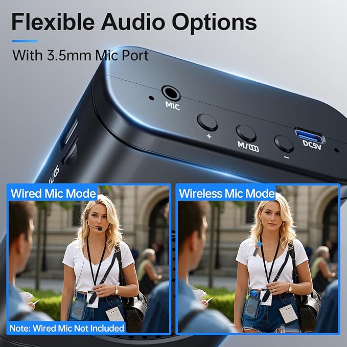 Moman Voice Amplifier for Teachers with Wireless Lavalier Microphone, Zero Whistling, Low Latency, Portable Meagaphone Speaker Mic for Classroom Meeting