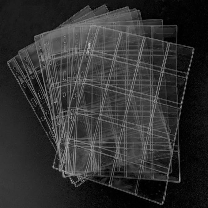 200 Pockets Coin Binders Pages - 1.77 inch Holders 10 pcs Loose-Leaf Sheets Acid-Free Collection Holders for Medallion Coin Stamp Currency Collecting Supplies 45x45 mm / 1.77x1.77 inch CS03220