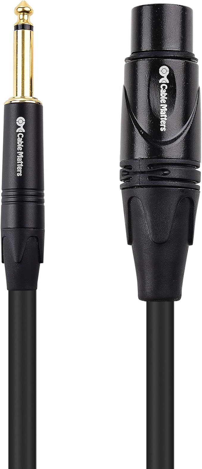 Cable Matters XLR to 1/4 TS Microphone Cable 10 ft, Unbalanced Female XLR to Male 1/4 (6.35mm) TS Cable
