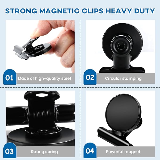DIYMAG Hanging Photo Magnetic Clips, 20 Pack Fridge Magnets Heavy Duty Holder Party Graduation Collage Picture Display Diy Clip for Refrigerator Home Whiteboard Office Locker Classroom Balck