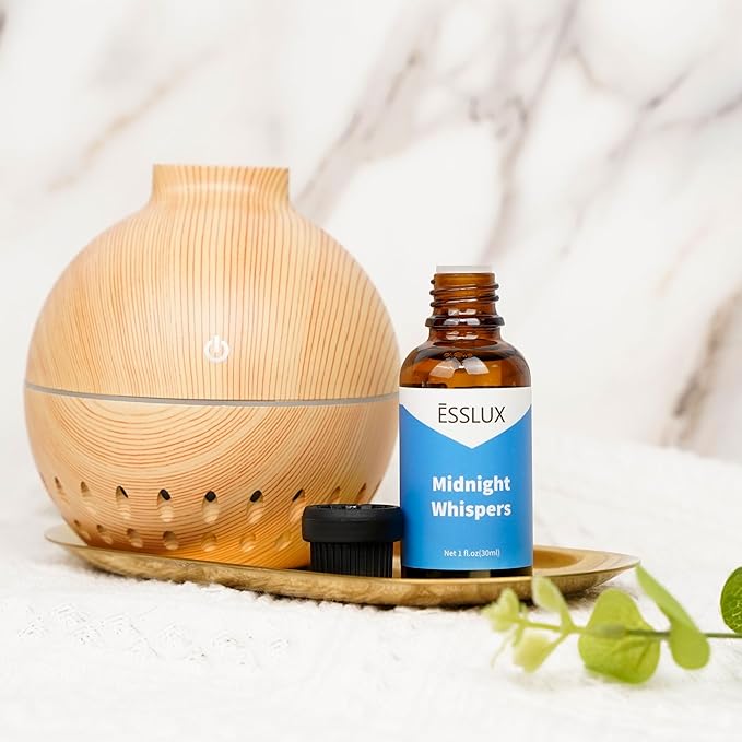Midnight Whispers Fragrance Oil - ESSLUX Essential Oils for Diffuser, Candle Soap Making Scents, Aromatherapy Scented Massage, Perfume for Humidifier Home Fragrance, 1 fl oz