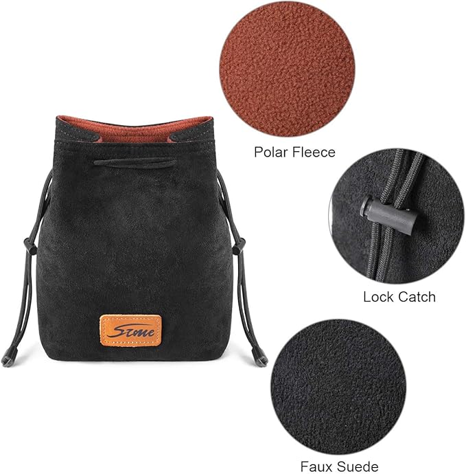 S-ZONE Soft Camera Bag DSLR Insert Handbag Drawstring Lens Case Compatible with Canon Nikon Sony