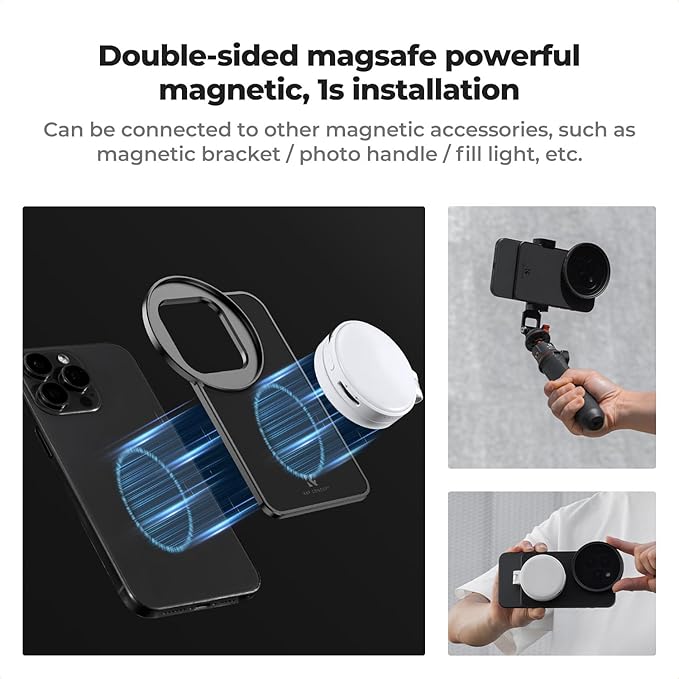 K&F CONCEPT 6.7 inch Magnetic Lens Filter Mount Adapter with 67mm CPL Filter for iPhone, Compatible with 16/15/14/13/12 Pro Max, 16/15/14 Plus
