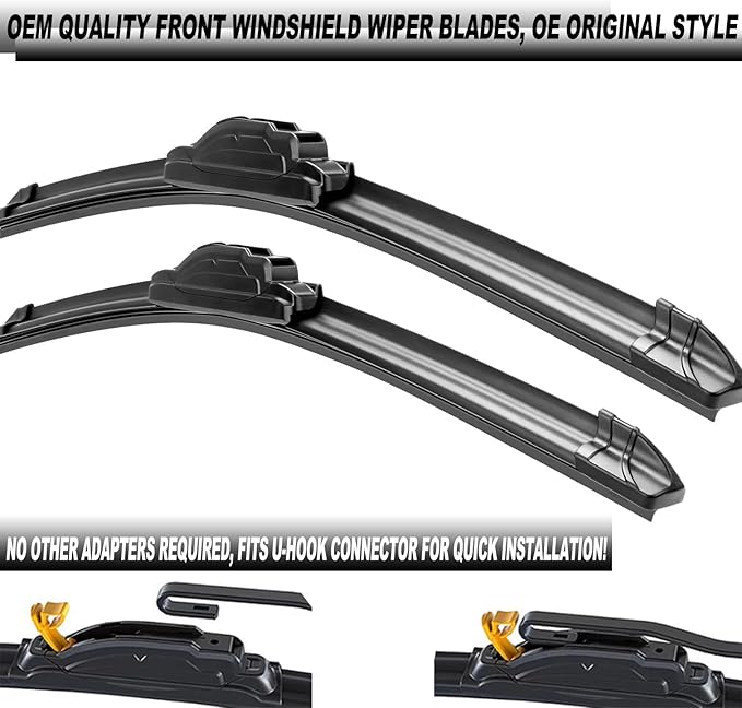 ATTKE OEM Quality Front Wiper Blades for Toyota Sienna 2011 2012 2013 2014 2015 2016 2017 2018 2019 2020 OE style (28" + 20" Front Windshield Wiper Set)