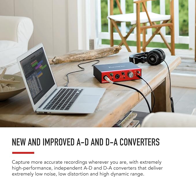 Focusrite Clarett+ 2Pre USB-C Bus-Powered Audio Interface for Music Production, with Two Professional Quality Pre-Amps and Powerful and Transparent Headphone Outputs/Instrument Inputs