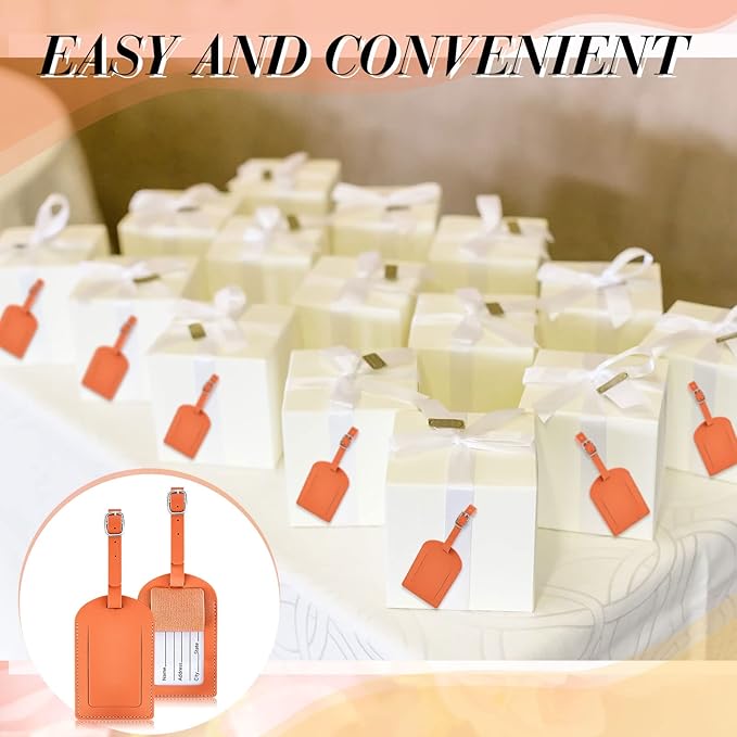 Dunzy 30 Pieces Leather Luggage Tag Women Identifiers Travel Suitcase Tags for Luggage Travel Backpack Bag Wedding Favors Women Men Adults Bulk