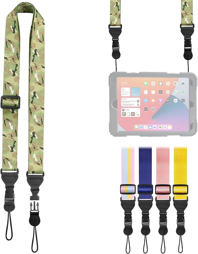 Adjustable Shoulder Strap, Nylon Camera Strap, Comfortable Neck Strap for iPad, Cellphone Tablet, Camera, Laptop, Binocular, Luggage Bag (Camouflage Universal Lanyard)