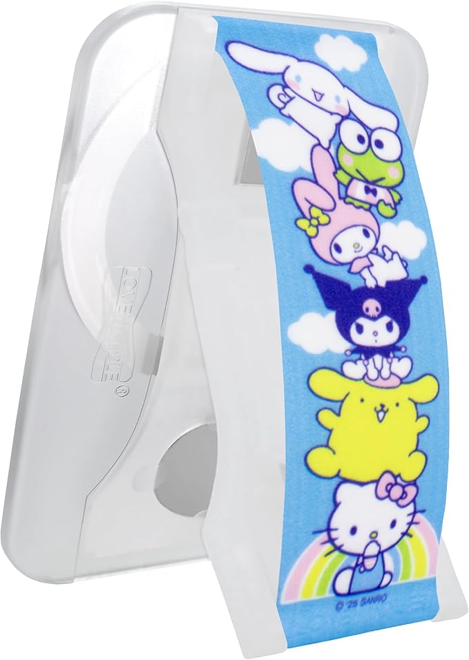 Hello Kitty and Friends Stack on Clear MagSafe Compatible Magnetic Phone Grip with Kickstand – Silicone Phone Strap for Smartphones & Tablets