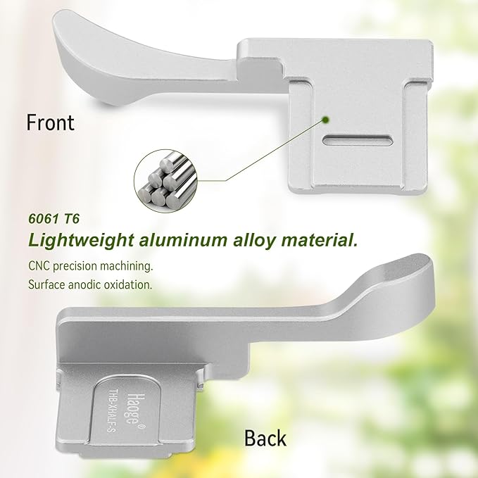 Haoge Metal Thumb Up Grip for Fujifilm X Half Camera Digital Accessories X-Half Hot Shoe Thumb Up Rest Support Handgrip Silver THB-XHALF-S