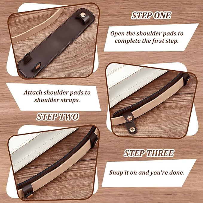 Beebeecraft 4 Sets Handbag Handle Wrap Covers PU Leather Shoulder Strap Pads Replacement Bag Strap Cushion Cover Protector for Pressure Relief Tote Bags Purse Handbag Handle Wrap Camera Travel