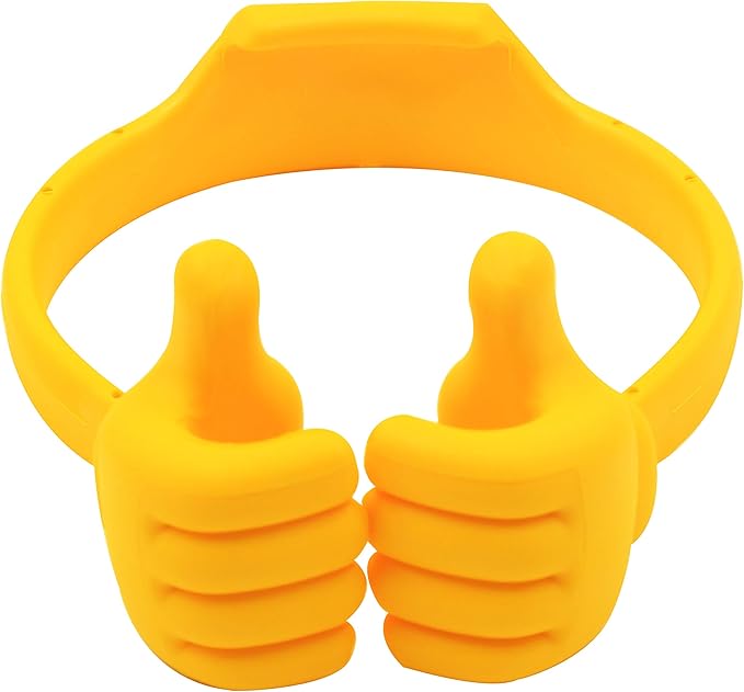 Honsky Cell Phone Stand Holder, Thumbs Up Lazy Phone Stand, Universal Adjustable Flexible, Cute Perfect Valentine's Day Gifts for Him/Her,Gifts for Couples, Compatible with Cell Phones,Yellow