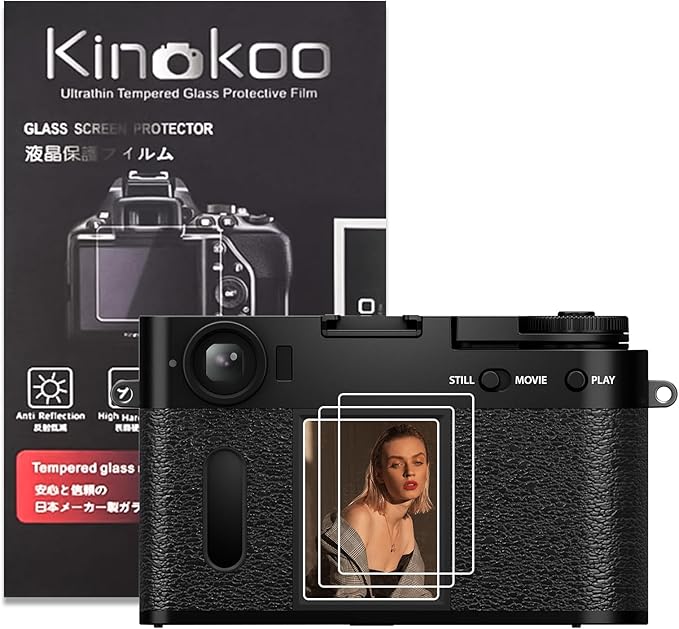 kinokoo (3 Packs) Fuji X Half/X-Half Screen Protector, 0.25mm 9H Hardness Tempered Glass Film for Fujifilm X Half/X-Half Compact Camera LCD Screen Acessories - Anti-Scratch & Easy Installation