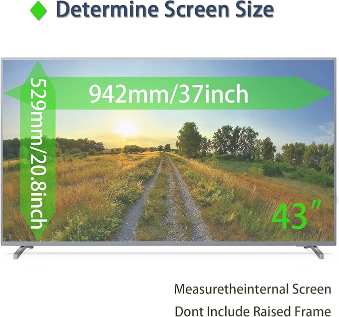 Anti Glare film TV 43Inch Screen Protector LED LCD TV Anti Blue Light Filter Film, Anti-Scratch Injury Against Radiation TV Guard, Relieve Eye Fatigue, Matte - 43in942*529mm